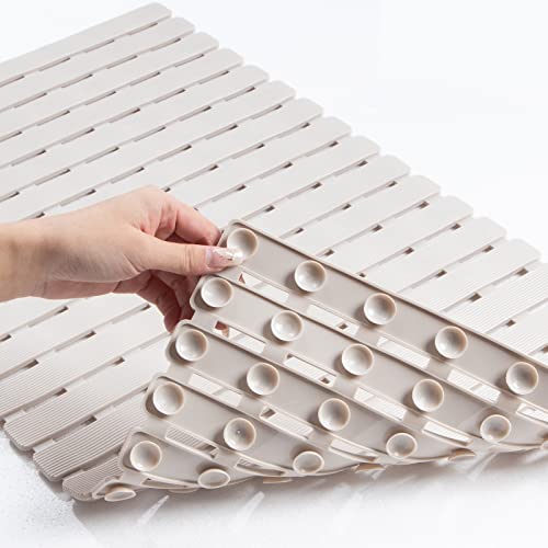 Image of Bathtub Mat Non Slip - Sheepping Shower Mat Machine Washable Anti Slip Bath Mat for Tub, Quick Drain Tub Mat with Suction Cups for Bathroom