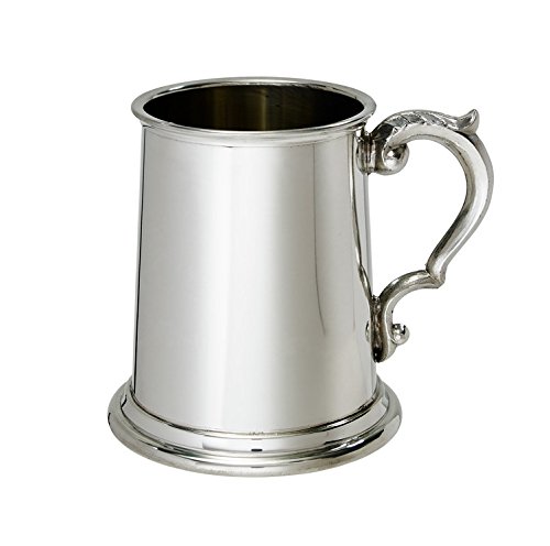 Wentworth Pewter - Half Pint Plain Fancy Handle Pewter Tankard, beer Mug
