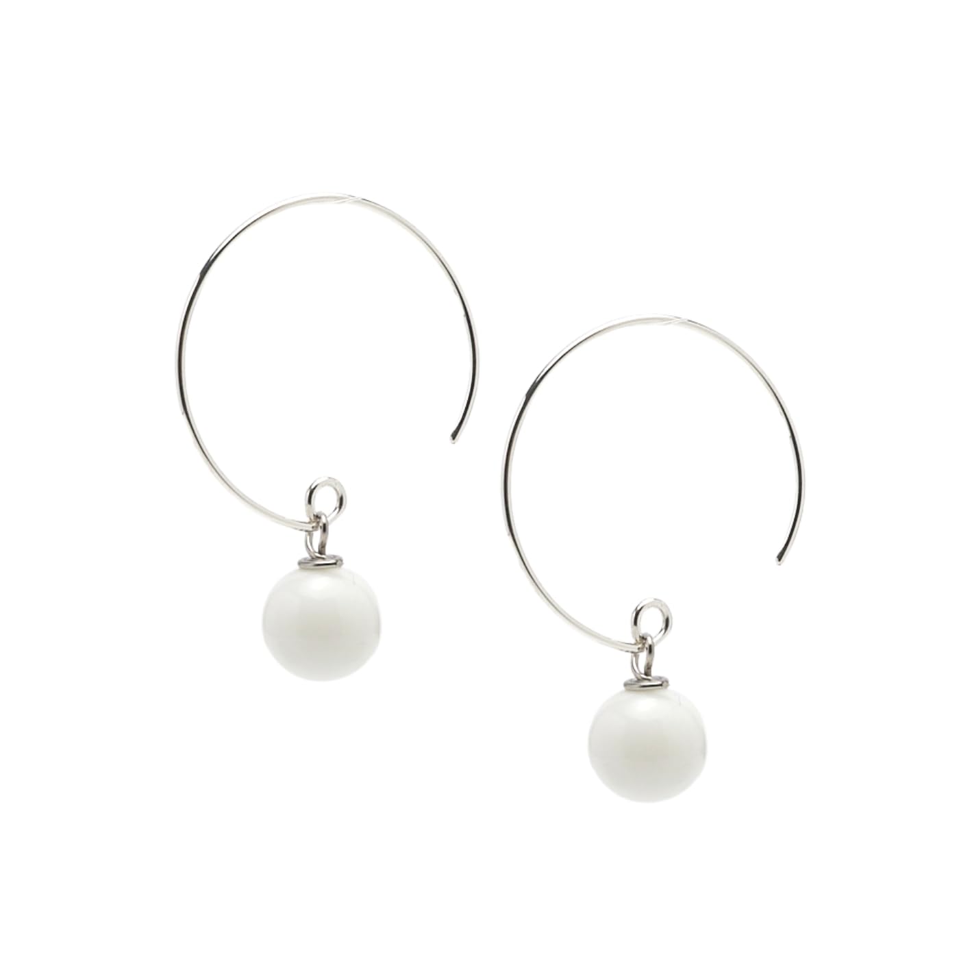 Boucles d'Oreilles Boho en Argent et agate blanche fait main - 7