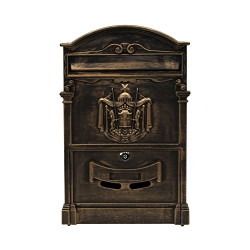 ALEKO USMB-05BZ Elegant Wall Mounted Mail Box with Retrieval Door, 2 Keys