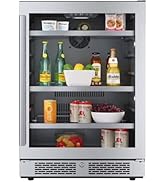 Avallon ABR242SGRH 24 Inch Wide 140 Can Energy Efficient Beverage Center with LED Lighting, Doubl...