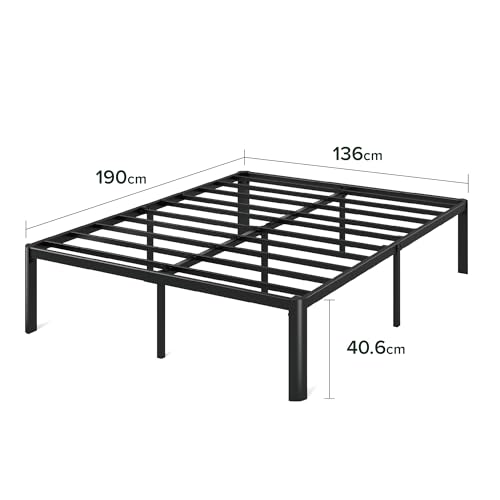 Image of Zinus Van Double Bed Frame (135 x 190 cm) with Underbed Storage - Metal Bed Base, Steel Slat Support, Easy Assembly - Black