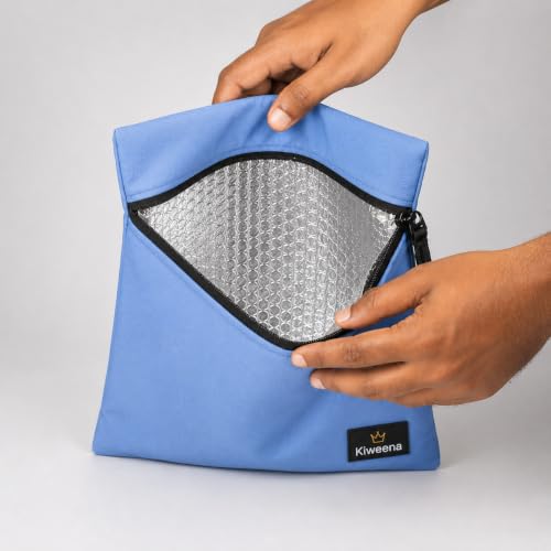 Image of Insulated Lunch Pouch for Office, School & Travel | Thermal Tiffin Bag with Aluminium Foil Lining | Leakproof, Lightweight & Reusable Lunch Organizer for Men, Women & Kids (Sky Blue)