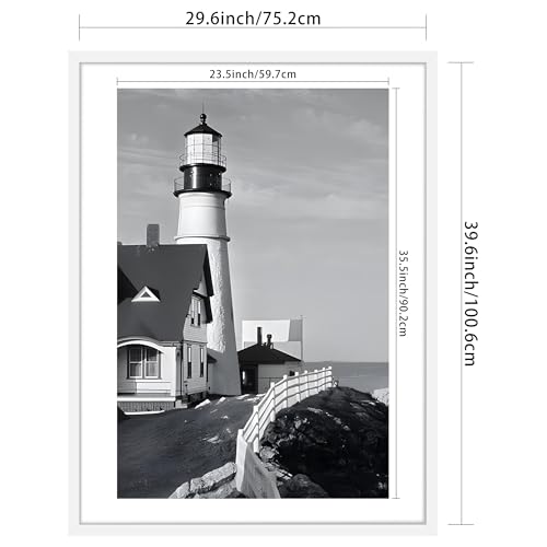 Picrit 27x40 inch Poster Frame 3 Pack, White Poster Frame, Display Poster 24 x 36 with Mat or 27 x 40 without Mat for Horizontal or Vertical Wall Mounting