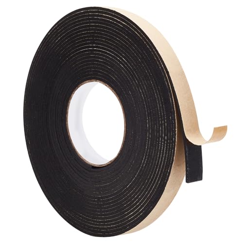 BENECREAT 10 m Strisce di tenuta in schiuma nera, nastro autoadesivo, 20 mm x 3 mm, tagliafreddo per porte e mobili, auto, altoparlanti e attrezzature sportive