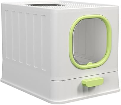 Cat Litter Box with Lid for Small and Medium Cats, Covered Top Entry but Small Kittens and Most Elderly Cats can Access Comfortably.,Green