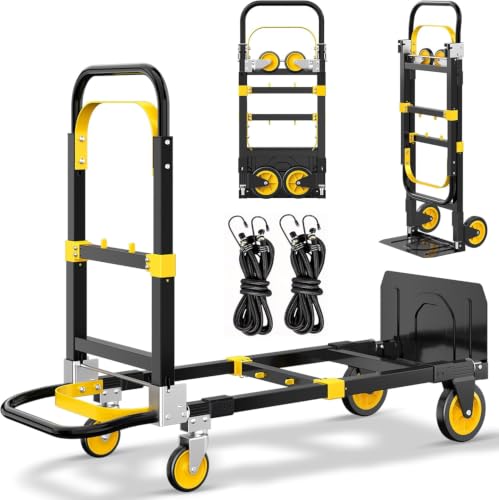 BSMTEK Upgraded 600lbs Upgraded 3 in 1 Folding Hand Truck
