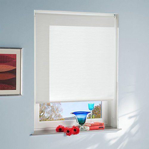 Store enrouleur 100% tamisant blanc 80x180cm