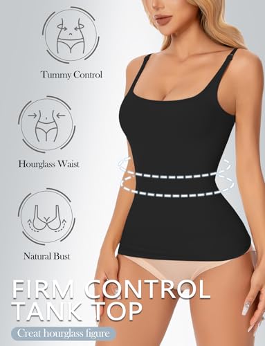 Tummy Control Shapewear Tank Tops for Women Seamless Body Shaper Scrunch Bust Compression Tank Top3