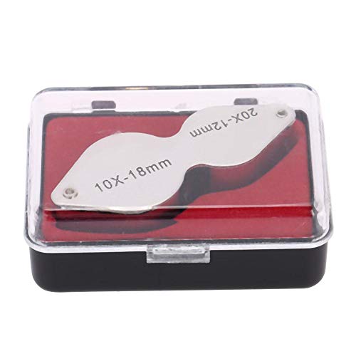 Alucy Lupa Dual, Lupa portátil de Mano, Herramienta de Relojes de joyería, 10 x 20 x