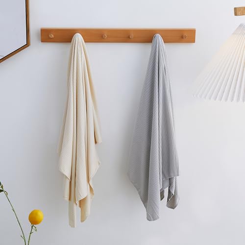 Image of Viviland Jersey Swaddle Blanket, Ultra Soft Stretchy Receiving Blanket for Newborn, Baby Swaddle Wrap for Boys & Girls, 2 Packs,40 x 30 in, Grey & Pink