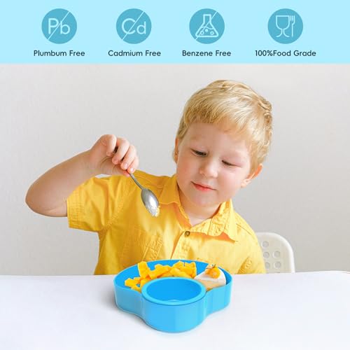Image of Car Seat Snack Tray for Kids: Kids Car Travel Tray with Cup Holder, Toddlers Road Trip Essential, Snacks Food Plate for Stroller, SnackTray with a Cup Holder (2, Sky Blue)
