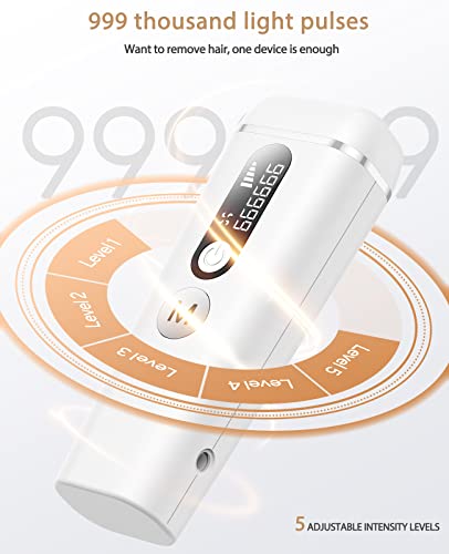 Ipl Hair Removal For Women And Men,Permanent Painless Laser Hair Removal Device With 999,999 Flashes And 5 Energy Modes, Fda Cleared,For Face, Underarms, Bikini, Legs, Arms And Back. #TOP2