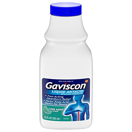 Gaviscon Regular Strength Liquid Antacid, Cool Mint Flavor, 12-Ounce Bottles (Pack of 3)