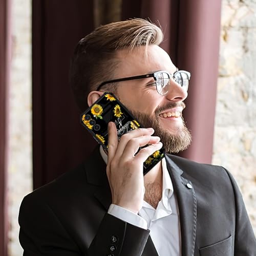 RAUEDWDJS Capa carteira para Samsung Galaxy A17 5G com suporte, proteção contra quedas resistente de grau militar com suporte de cartão removível deslizante 2025, girassol Matthew 19:26