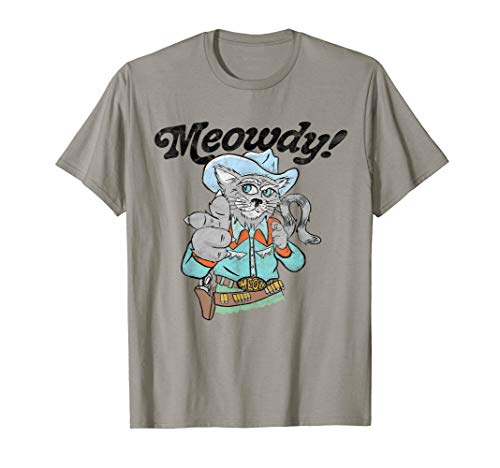 Meowdy! Funny Cowboy Cat Retro Western Graphic Maglietta