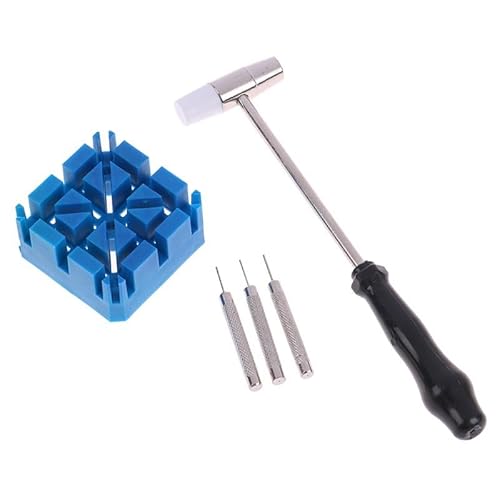 BLacOh Watch Link Removal Kit Watch Band Link Remover Repair Tool Kit Set HammerWatch Band HolderPunch Pins Watch Back Removal Tool (Color : A2)