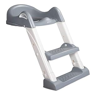 kksmile Toilettensitz Kinder, Kindertoilette mit Verstellbarer Leiter Rutschfeste Treppe PU Gepolstert , wc sitz kinder Töpfchentrainer mit Sicheren Griffen