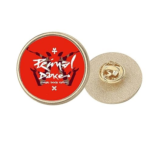 Broche ronde en métal doré graffiti pour personnaliser un vêtement triste