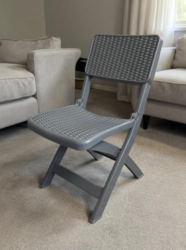 Concept Home Folding Chair Lightweight to Carry Dark Grey- Perfect for Any Occasion 48.8x40.5x86.3 cm