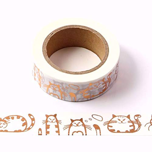 Nastro Washi tape con motivo di gatti in lamina di...