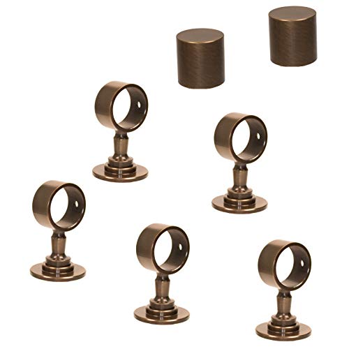 Handlaufseil-Set Ø 30 mm – 5 m Polyhanf-Seil „Nature Touch“ naturfarben mit 2 Endkappen & 5 Seilträgern, bronziert | Treppe & Geländer