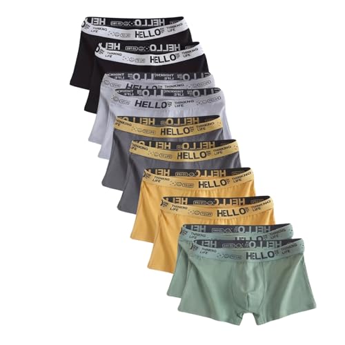 Boxhero Hello Underwear for Men - 10-Pack Breathable Boxer Briefs Quick-Dry Underwear Multipack (UK Alpha L Regular Regular)