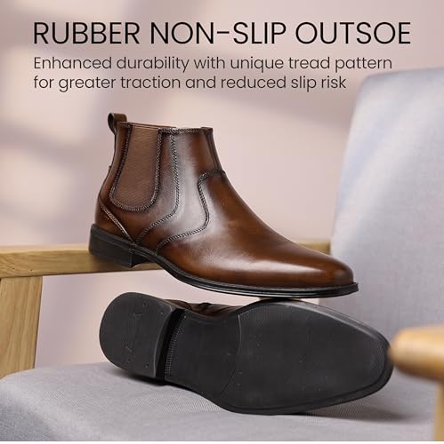 Image of Holy dove Chelsea Boots Men - Genuine Leather,Chelsea Boots for Men with Side Zipper, Casual Slip-On Ankle Boots, Chukka & Oxford Style Dress Boots