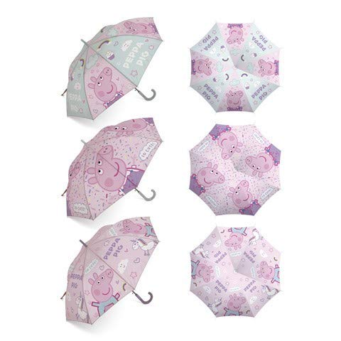Parapluie Peppa Pig automatique en polyester, le cadeau surprise parfait
