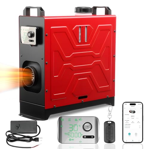 GEARLASSO Diesel Heater 12V/24V/110V 8KW APP Remote Control Parking Air Heaters All in One Fast Heating with Muffle Silencer for Campers RV Truck Boat Bus Car Trailer Garage Home Tent