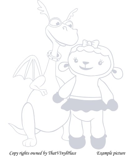 Dragon Stuffy e Lambie lampada da parete sticker