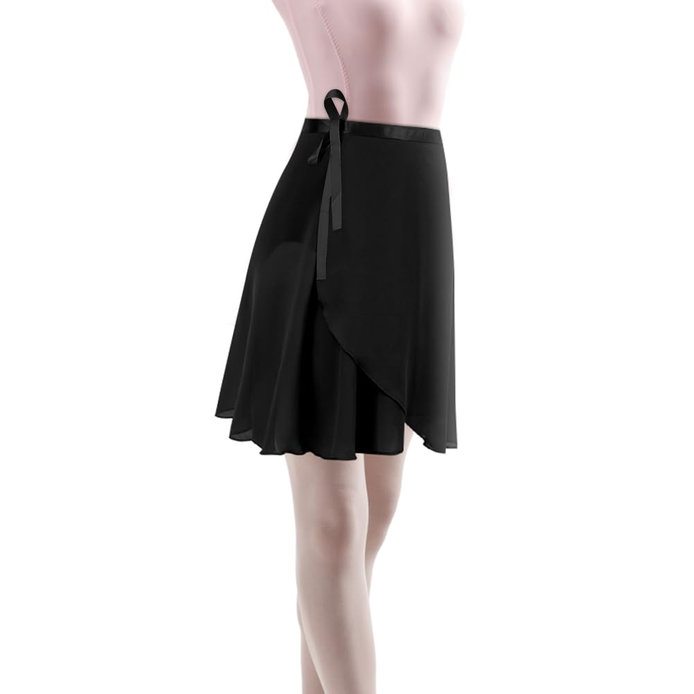 DiULi Falda de Ballet, 1 Pieza Falda de Abrigo la Danza de Ballet, Transpirable, Falda Envolvente de Gasa, Cintura Ajustable, Faldones de Baile para Mujeres y Niñas