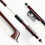 VINGOBOW Brazilwood Viola Bow For 14'-17' Violas Full Size 74.5cm Ebony Frog Natural Mongolian White Horsehair Well Balanced Sweet Tone