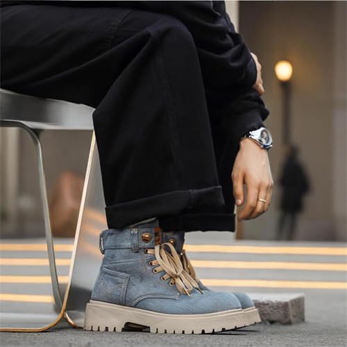Bottes de moto homme légères PPXID bottine combat à lacets en jean