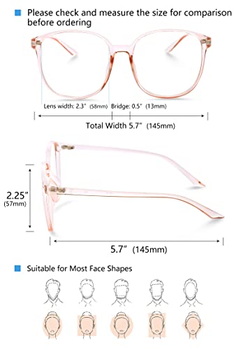 Image of Blue Light Blocking Glasses Oversized - Phones|TV Eyeglasses for Women Men, Anti Eyestrain&Glare Computer Glasses