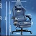 GTPLAYER Gaming Stuhl, Atmungsaktiver Bürostuhl, bürostuhl ergonomisch, Hochwertiger - Stoff, Ergonomischer PC Stuhl, 160° Verstellbare Rückenlehne und ausziehbare Fußstütze, Tragkraft 180 kg, Blau