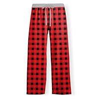 Remimi Buffalo Plaid Pants Kid Girls Holiday Lounge Pants Wide Leg Joggers Pants 7-8 Years