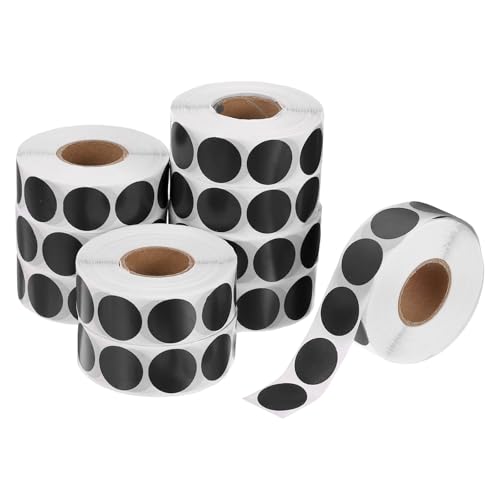 PATIKIL 10000Pcs 10 Roll Colored Dot Stickers, 0.75" Circle Stickers Self Adhesive Circle Price Tag Coding Label for Office Business Yard Sale Garage Sale Home Decor, Black