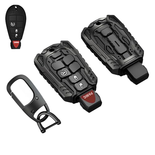 Heavy Duty Zinc Alloy Key Fob Cover Accessories Key Fob Case Keychain Compatible with 2008 2009 2010 2011 2012 2013 2014 2015 2016 2017 2018 Dodge Ram 1500 2500 3500
