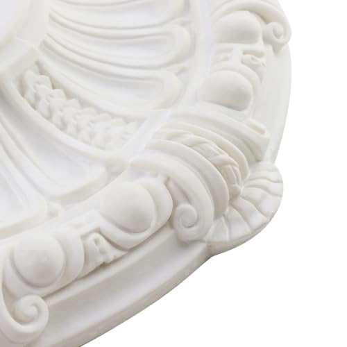 Image of Semetall Ceiling Medallion 12-5 /8 inch OD x 1-3 /8 inch P White | Decorative Ceiling Rose for Light Fixtures, Crown Molding, Home Decor