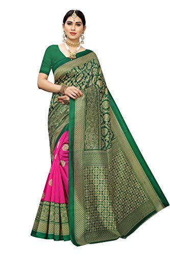 Image of Sidhidata Women's Printed Art Silk Saree With Blouse Piece (Free Size)