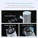 Nuroum C10(2nd Gen) 1080P Conference Webcam with Microphone Speaker, Portable All in One Computer Camera for Video Conference, AI Noise Cancellation & AGC, USB Plug&Play for PC/Laptop