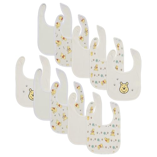 Image of Disney 10-Pack Mickey Mouse Baby Bibs – Ten Soft, Absorbent, and Adjustable Cotton Bibs for Mess Free Meals