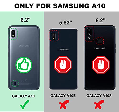 Shields Up For Samsung Galaxy A10/M10 Wallet Case With Card Holder/Slots, Premium Pu Leather Kickstand Case, Double Magnetic Clasp Protective Flip Cover For Samsung Galaxy A10 - Marble #TOP1