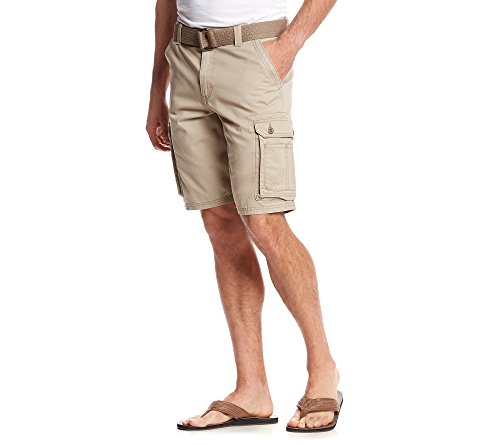 Lee Men's New Belted Wyoming Cargo Short, Khaki, 40