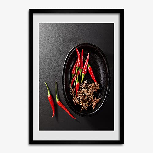 Cadre MDF Tulup 50x70 cm avec affiche de piments tableau décoration moderne