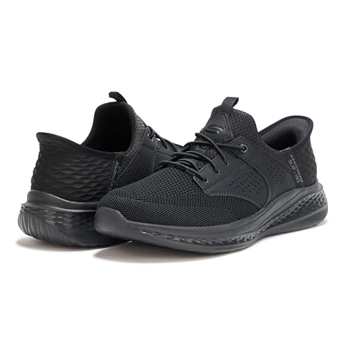 Skechers USA Men's Men's Slade-Caster Sneaker, Black/Black, 12