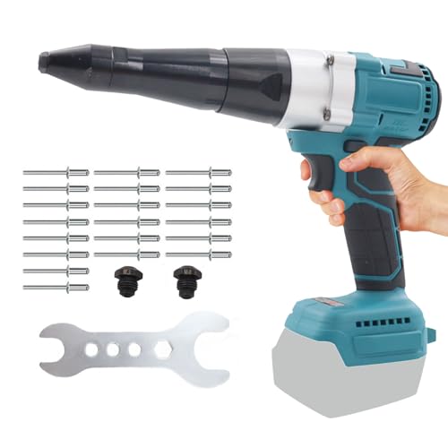 Hocomay Akku Nietzange für Makita 18V-21V Akku, Tragbarer Nietmutternsatz für 2,4-5mm Edelstahlnieten, Bürstenloses Elektro-Nietwerkzeug mit LED Licht, einstellbare Geschwindigkeit, (ohne Akku)
