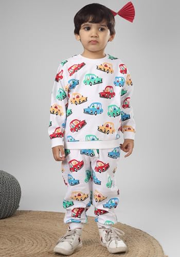 Image of POLKA TOTS 100% Cotton Co-Ord Joggers for Kids | Trendy Sweatshirt & Joggers Set | All Season Wear for Kids, Toddler & Newborn | Soft & Breathable Dress for Boys & Girls | from 6 Months to 8 Years