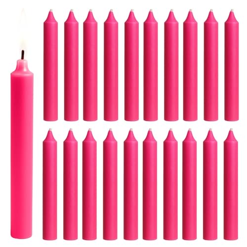 Biedermann & Sons 2-Hour Long Burning Unscented Tree or Chime Candles, Pink, 4 Inch Tall - Set of 20